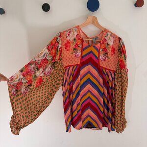 EUC XL Anthropologie Bl-nk London Miranda Peasant Blouse